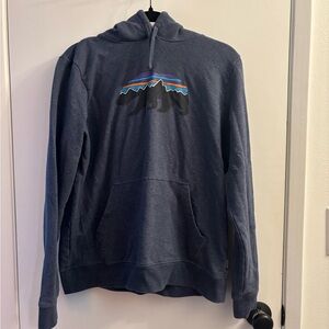 Blue Hoodie with Bear Graphic